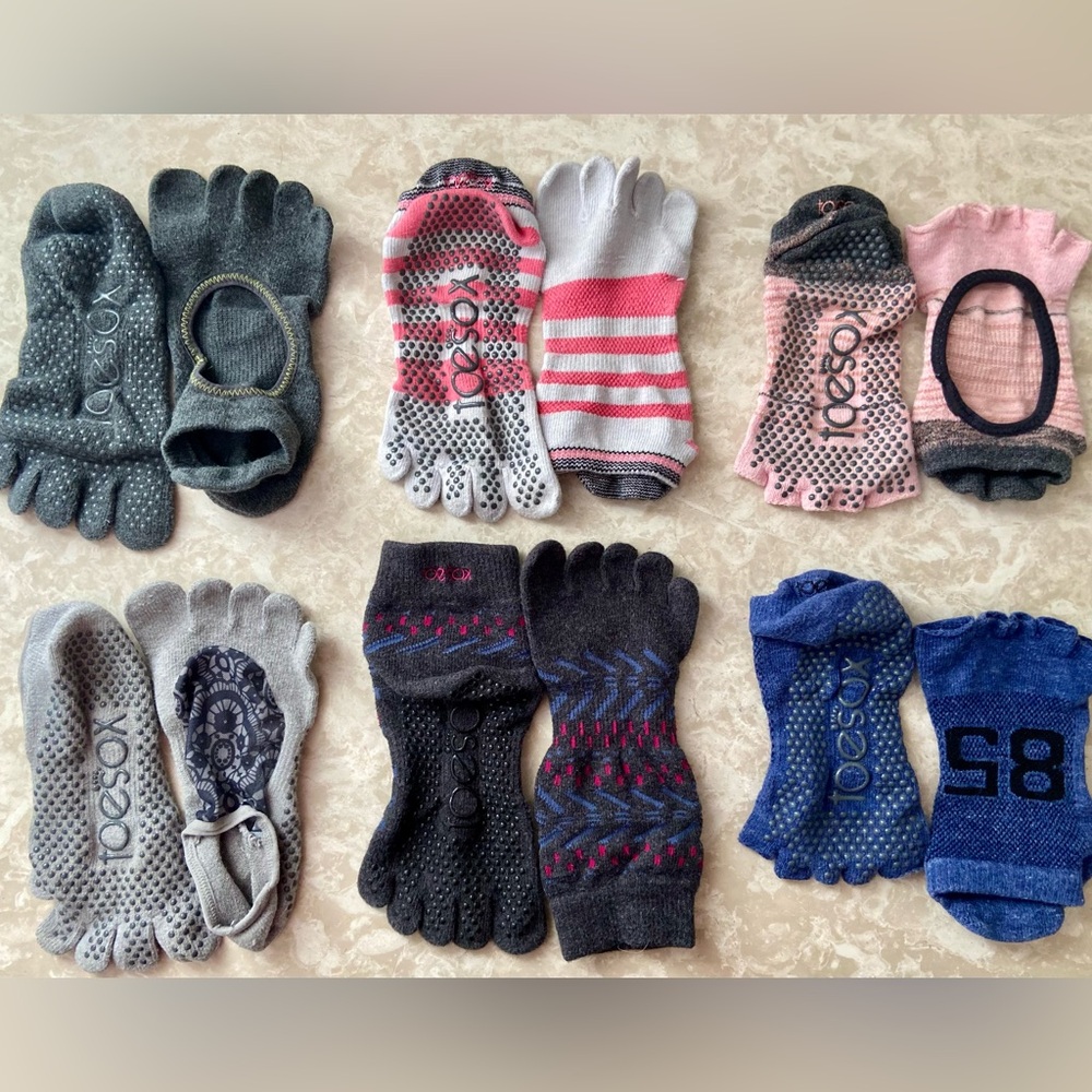 Women’s Toesox for Pilates/barre/yoga - 6 pairs. Size Medium (8.5-10.5)